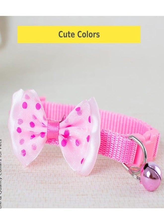 KittuPet Pack of 8 pcs Collar Bow tie Deisgn Reverisble Interactive Collar for Your Kitten Pupies Dog Size 10 MM Random Color - Image 2